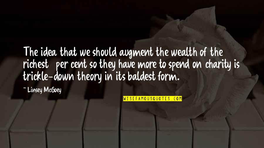 Flavins In Human Quotes By Linsey McGoey: The idea that we should augment the wealth Flavins In Human Quotes By Linsey McGoey: The idea that we should augment the wealth