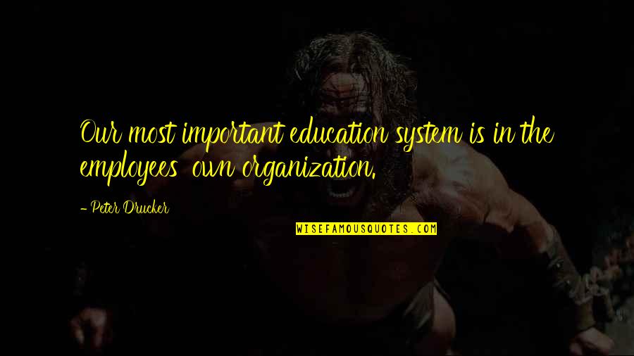 Flavis Bread Quotes By Peter Drucker: Our most important education system is in the