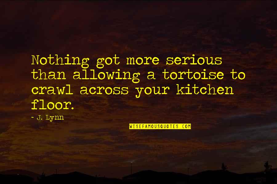 Flavis Pierce Quotes By J. Lynn: Nothing got more serious than allowing a tortoise