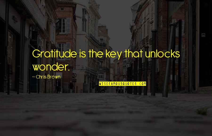 Flavor Text Quotes By Chris Brown: Gratitude is the key that unlocks wonder.