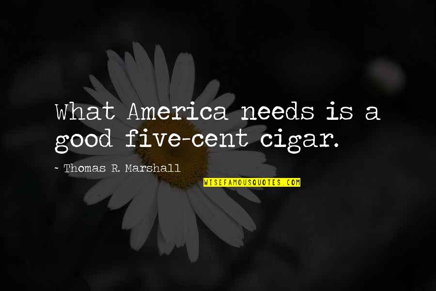 Flavorsome Synonym Quotes By Thomas R. Marshall: What America needs is a good five-cent cigar.