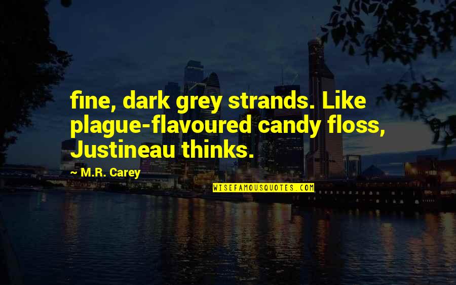 Flavoured Quotes By M.R. Carey: fine, dark grey strands. Like plague-flavoured candy floss,