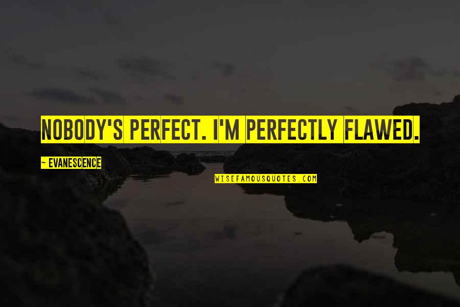 Flawed's Quotes By Evanescence: Nobody's perfect. I'm perfectly flawed.