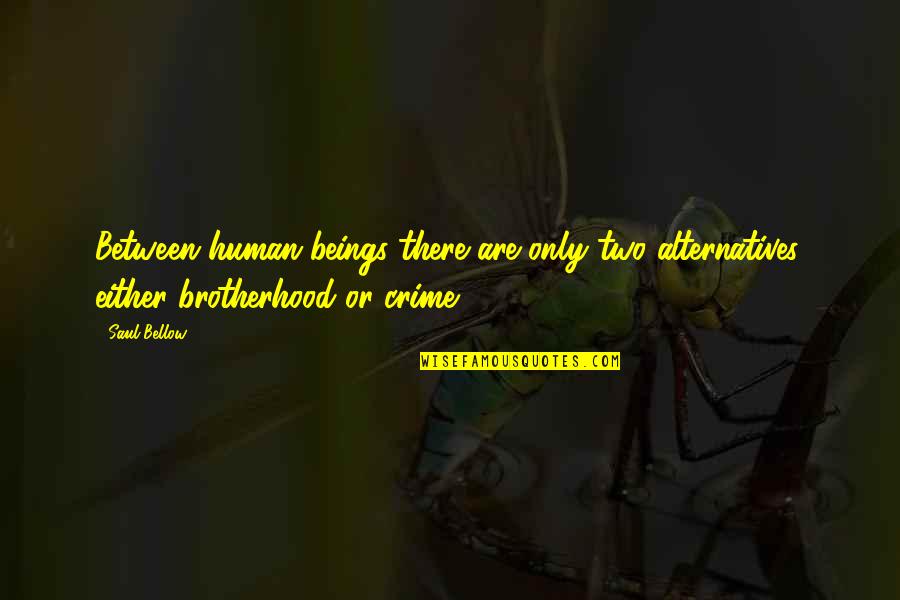 Flawers Billy Chapata Quotes By Saul Bellow: Between human beings there are only two alternatives,