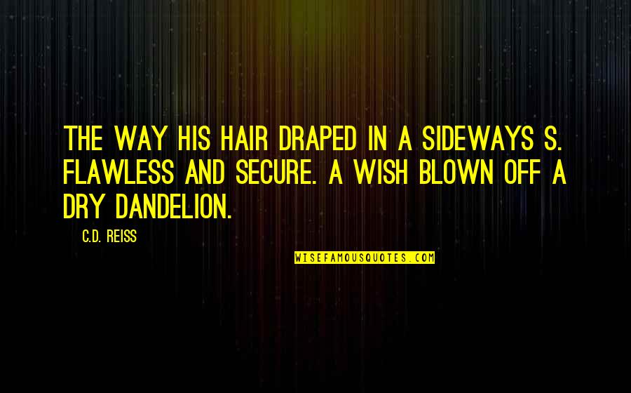 Flawless Quotes By C.D. Reiss: The way his hair draped in a sideways