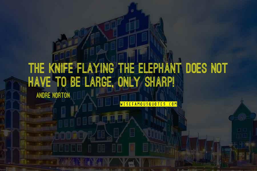 Flaying Quotes By Andre Norton: The knife flaying the elephant does not have