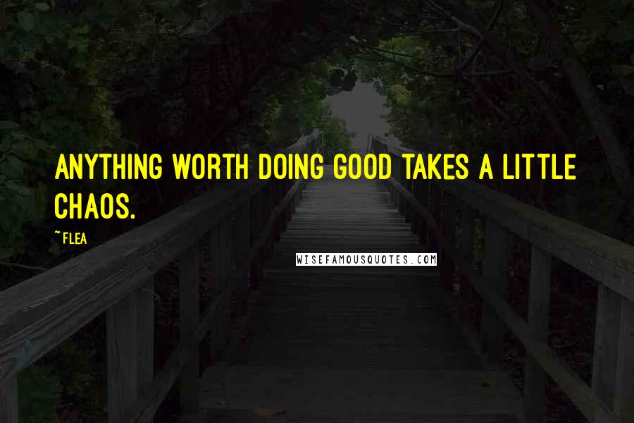 Flea quotes: Anything worth doing good takes a little chaos.