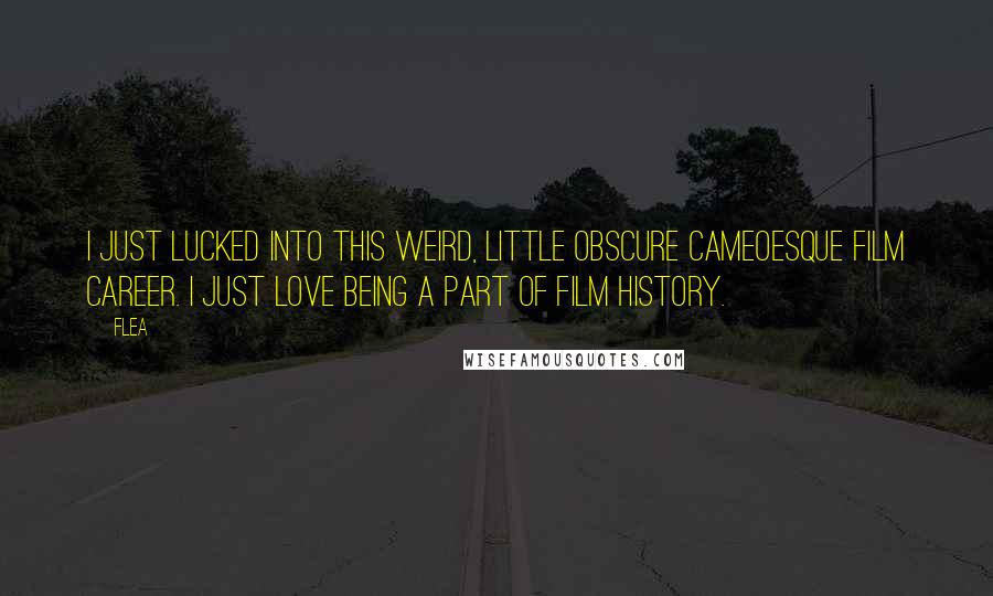 Flea quotes: I just lucked into this weird, little obscure cameoesque film career. I just love being a part of film history.