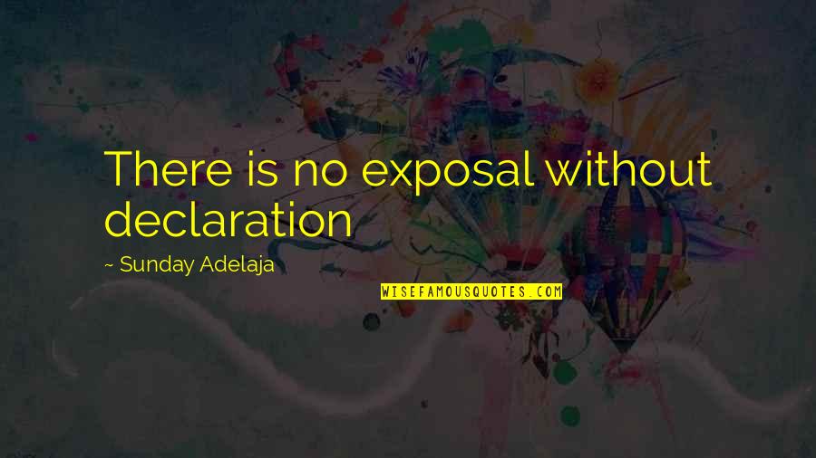 Fleck Water Quotes By Sunday Adelaja: There is no exposal without declaration Fleck Water Quotes By Sunday Adelaja: There is no exposal without declaration