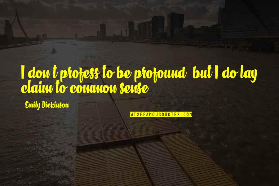 Fledderman 5478 Quotes By Emily Dickinson: I don't profess to be profound; but I