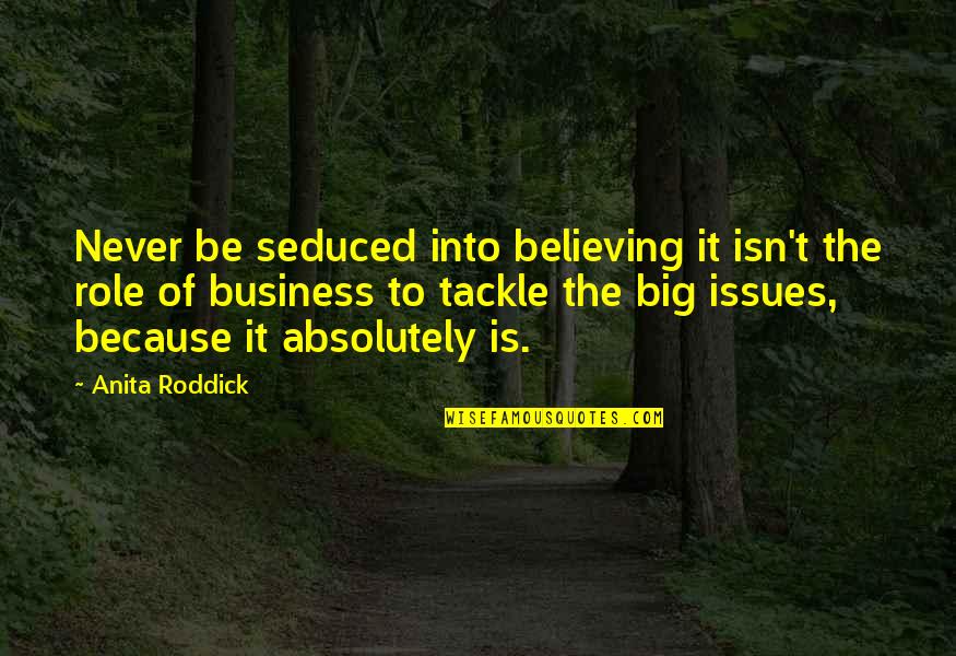 Fleischhauer Quotes By Anita Roddick: Never be seduced into believing it isn't the