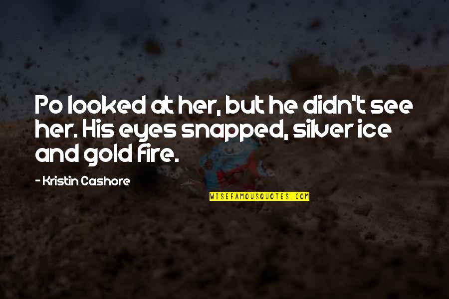 Flemington Quotes By Kristin Cashore: Po looked at her, but he didn't see Flemington Quotes By Kristin Cashore: Po looked at her, but he didn't see