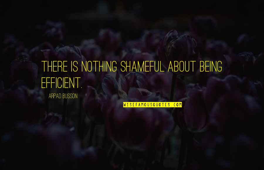 Fleschner Fleschner Quotes By Arpad Busson: There is nothing shameful about being efficient. Fleschner Fleschner Quotes By Arpad Busson: There is nothing shameful about being efficient.
