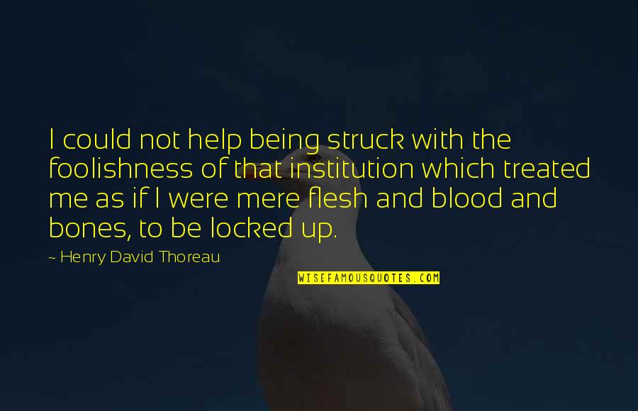 Flesh And Bones Quotes By Henry David Thoreau: I could not help being struck with the