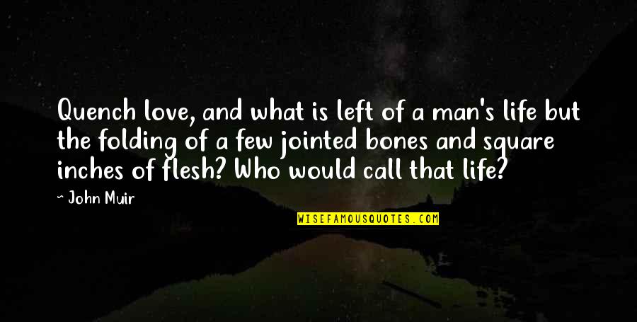 Flesh And Bones Quotes By John Muir: Quench love, and what is left of a