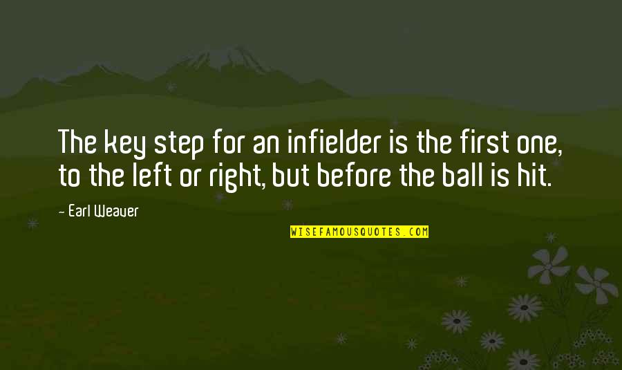 Fleshed Coon Quotes By Earl Weaver: The key step for an infielder is the Fleshed Coon Quotes By Earl Weaver: The key step for an infielder is the