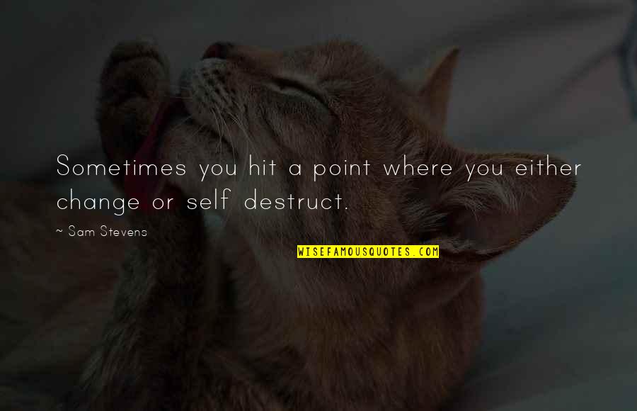 Fleurir Quotes By Sam Stevens: Sometimes you hit a point where you either