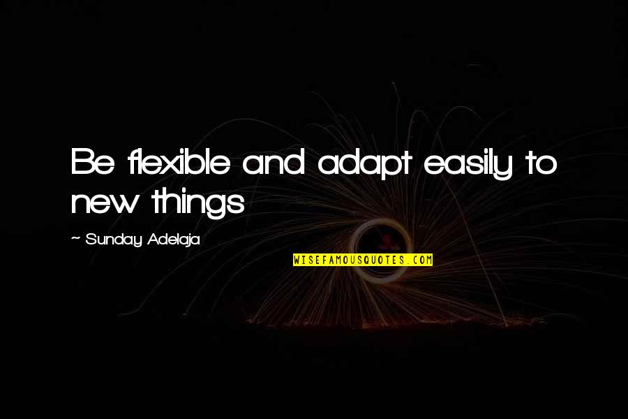 Flexibility Quotes By Sunday Adelaja: Be flexible and adapt easily to new things