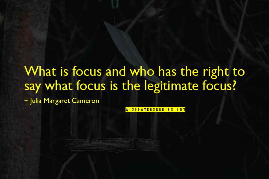 Flicker Life Quotes By Julia Margaret Cameron: What is focus and who has the right