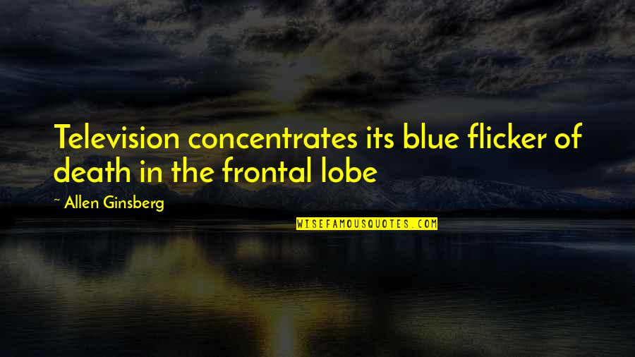 Flicker Quotes By Allen Ginsberg: Television concentrates its blue flicker of death in