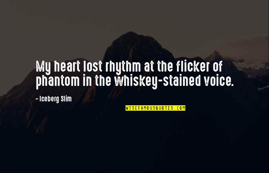 Flicker Quotes By Iceberg Slim: My heart lost rhythm at the flicker of