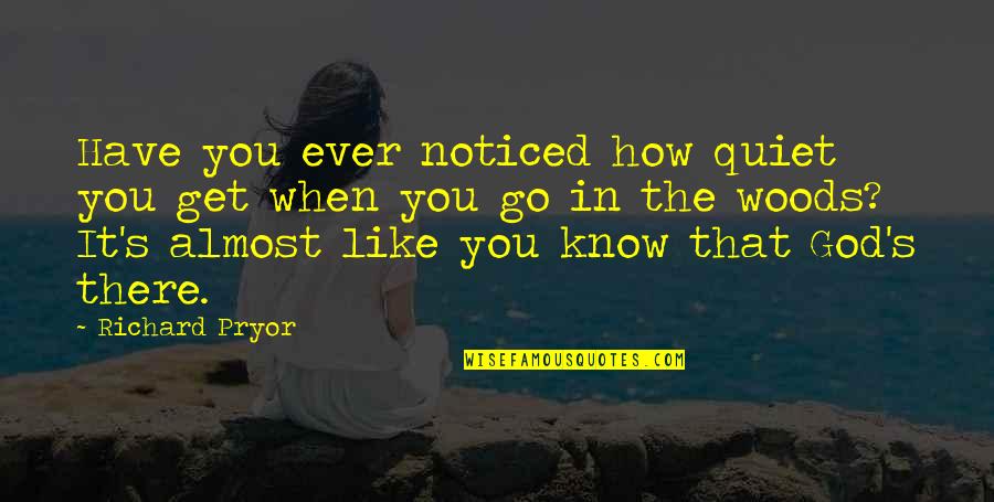 Flickinger Bird Quotes By Richard Pryor: Have you ever noticed how quiet you get