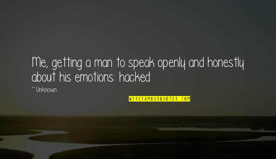 Flickr Quotes By Unknown: Me, getting a man to speak openly and