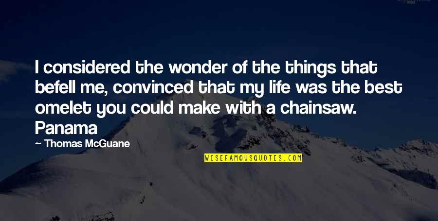 Flieende Quotes By Thomas McGuane: I considered the wonder of the things that