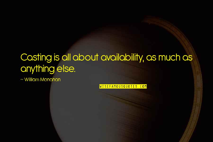 Fliegauf Bence Quotes By William Monahan: Casting is all about availability, as much as