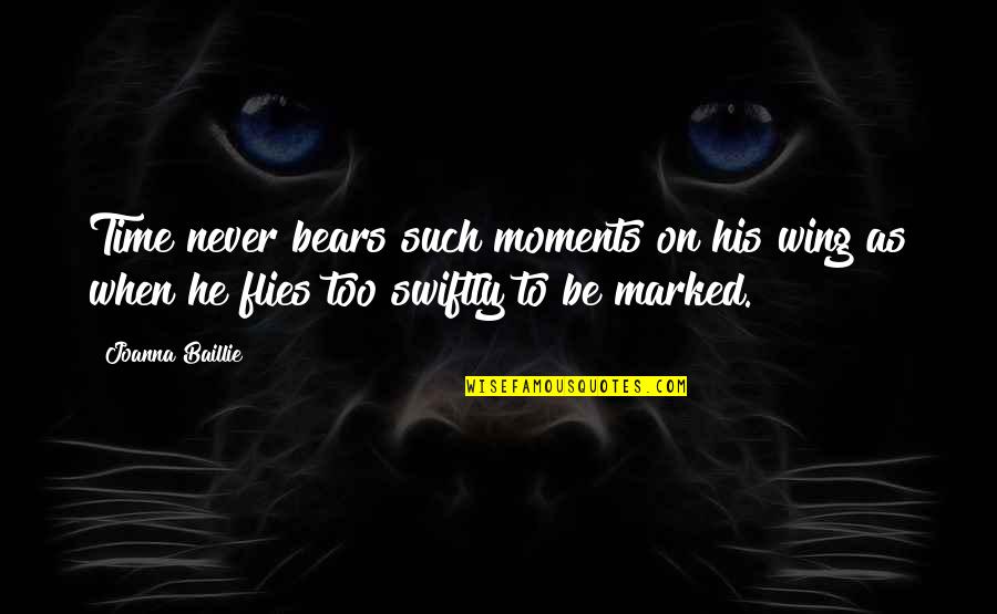 Flies Quotes By Joanna Baillie: Time never bears such moments on his wing