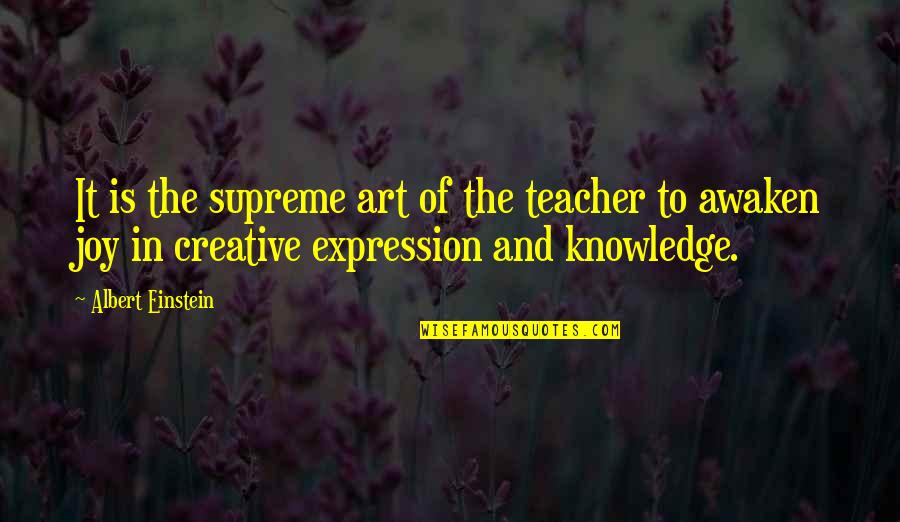 Flight And Freedom Quotes By Albert Einstein: It is the supreme art of the teacher