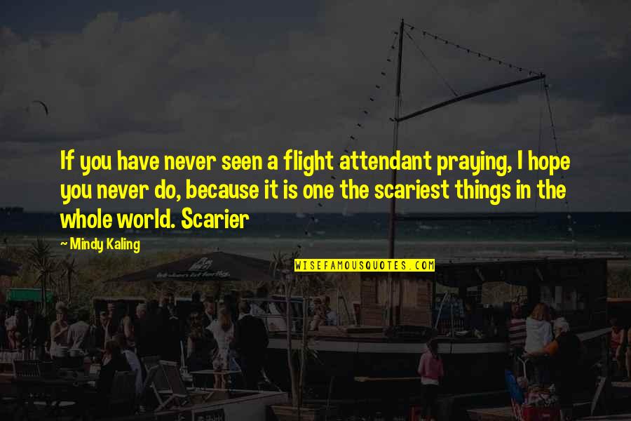 Flight Attendant Quotes By Mindy Kaling: If you have never seen a flight attendant