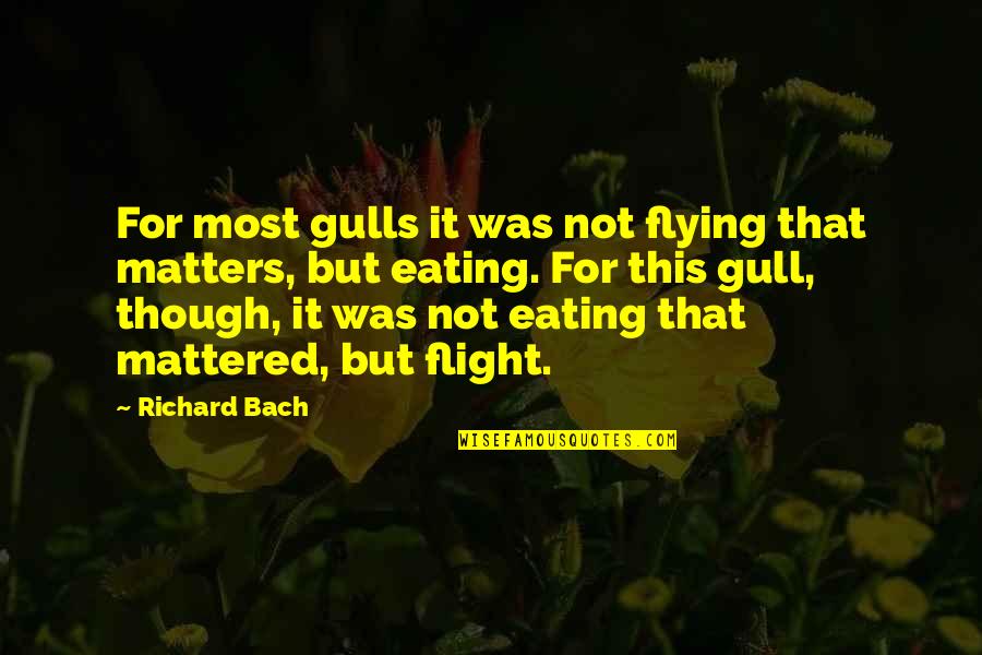 Flight Flying Quotes By Richard Bach: For most gulls it was not flying that Flight Flying Quotes By Richard Bach: For most gulls it was not flying that