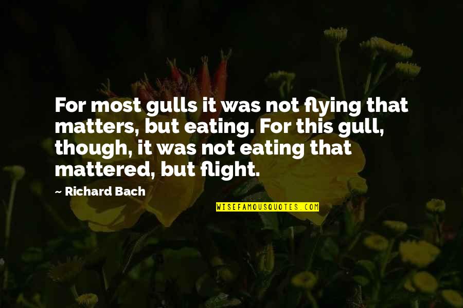 Flight Not Quotes By Richard Bach: For most gulls it was not flying that