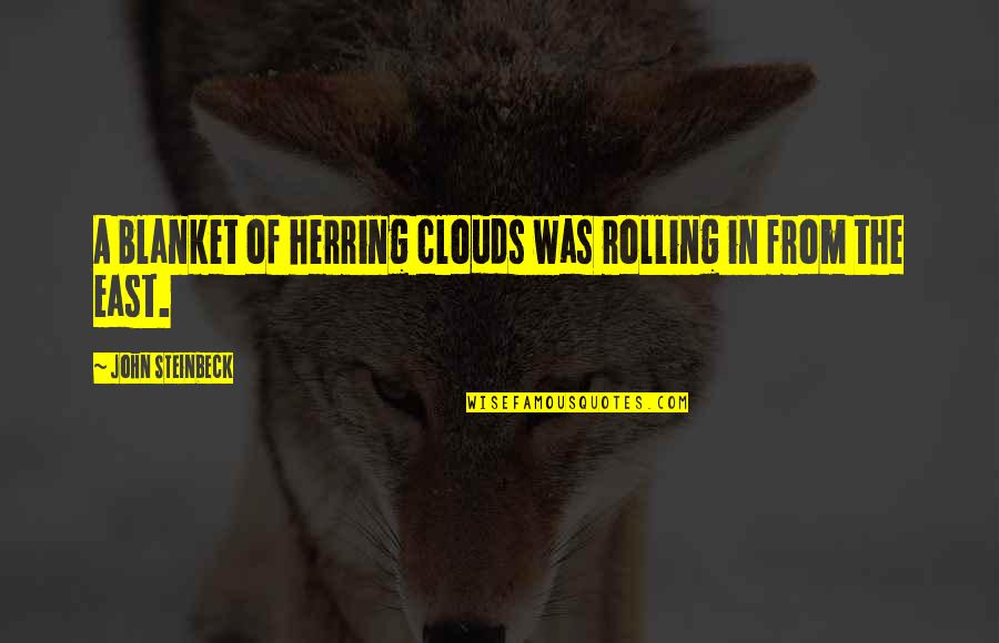 Flight Reacts Funny Quotes By John Steinbeck: A blanket of herring clouds was rolling in