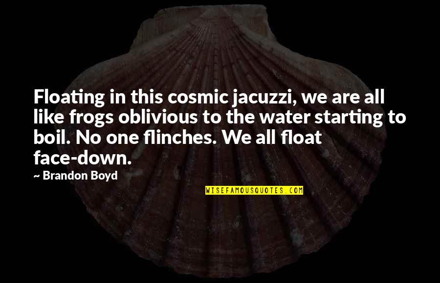 Flinches Quotes By Brandon Boyd: Floating in this cosmic jacuzzi, we are all