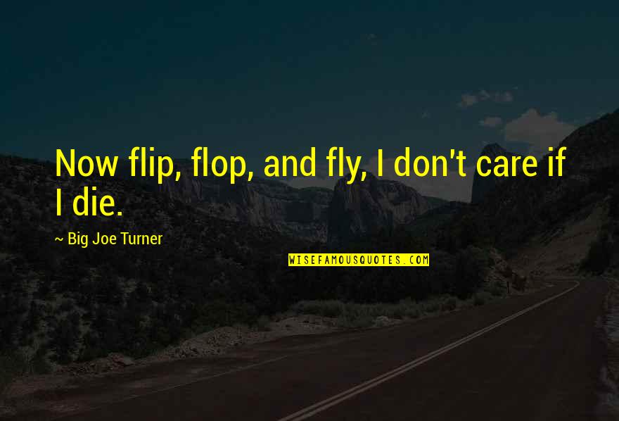 Flip Flop Quotes By Big Joe Turner: Now flip, flop, and fly, I don't care
