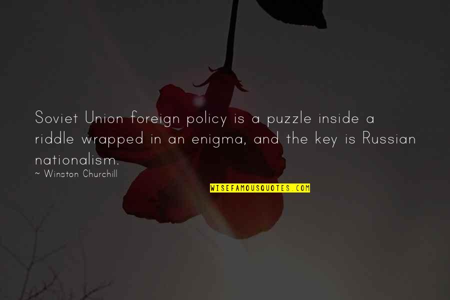 Flipped The Book Garrett Quotes By Winston Churchill: Soviet Union foreign policy is a puzzle inside