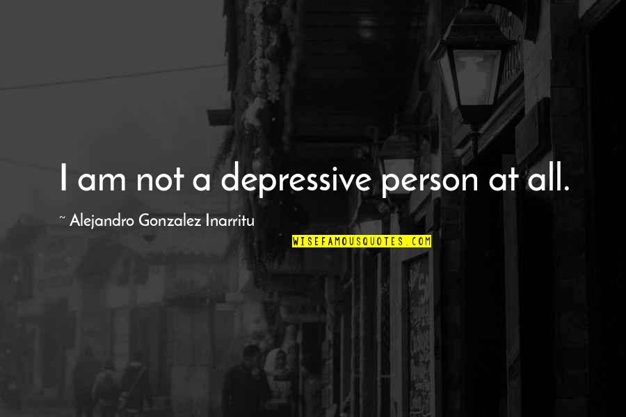 Flirty Boy Quotes By Alejandro Gonzalez Inarritu: I am not a depressive person at all.
