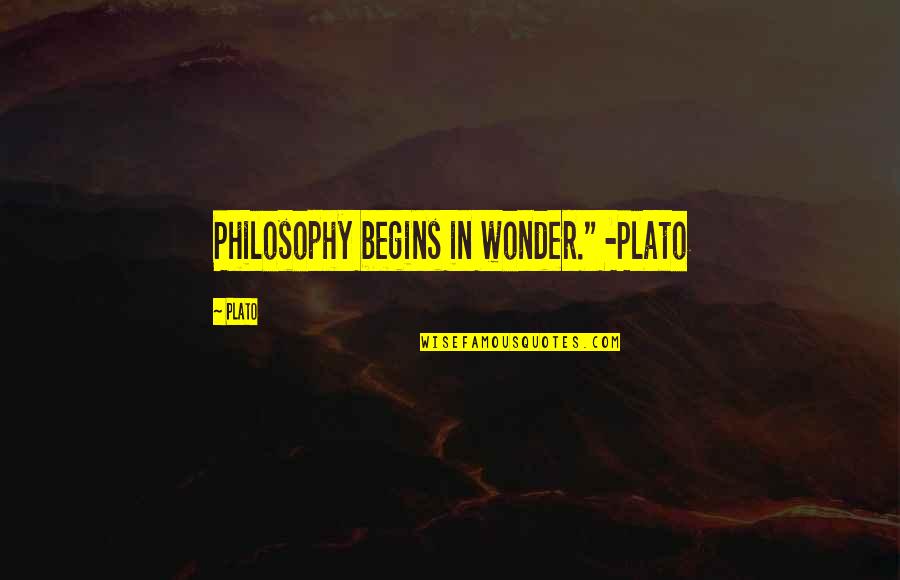 Flitworth Quotes By Plato: Philosophy begins in wonder." -Plato