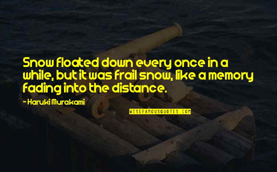 Floated Quotes By Haruki Murakami: Snow floated down every once in a while,