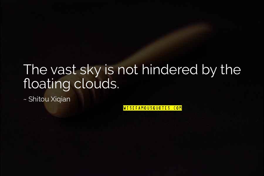 Floating On Clouds Quotes By Shitou Xiqian: The vast sky is not hindered by the