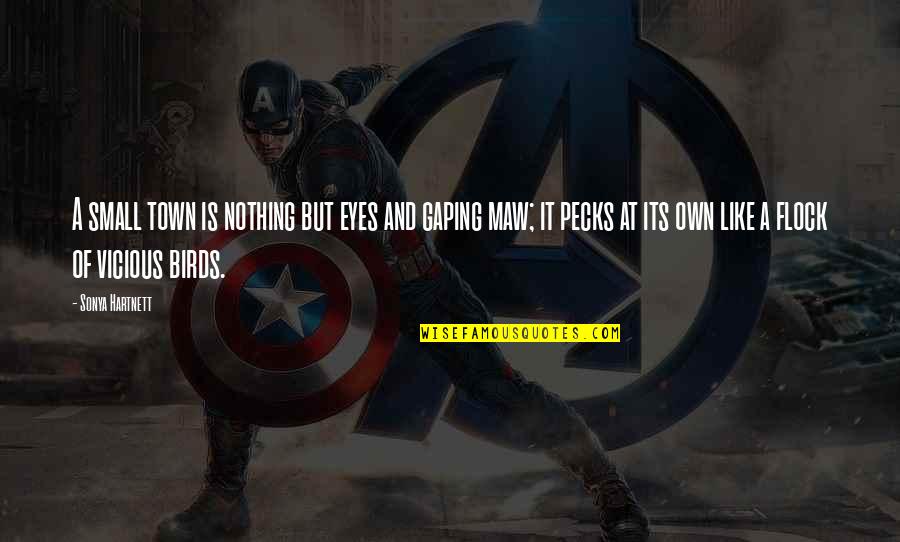 Flock Quotes By Sonya Hartnett: A small town is nothing but eyes and Flock Quotes By Sonya Hartnett: A small town is nothing but eyes and