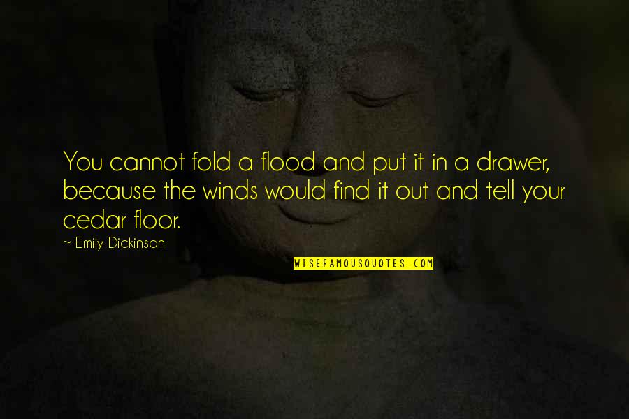 Flood In Quotes By Emily Dickinson: You cannot fold a flood and put it