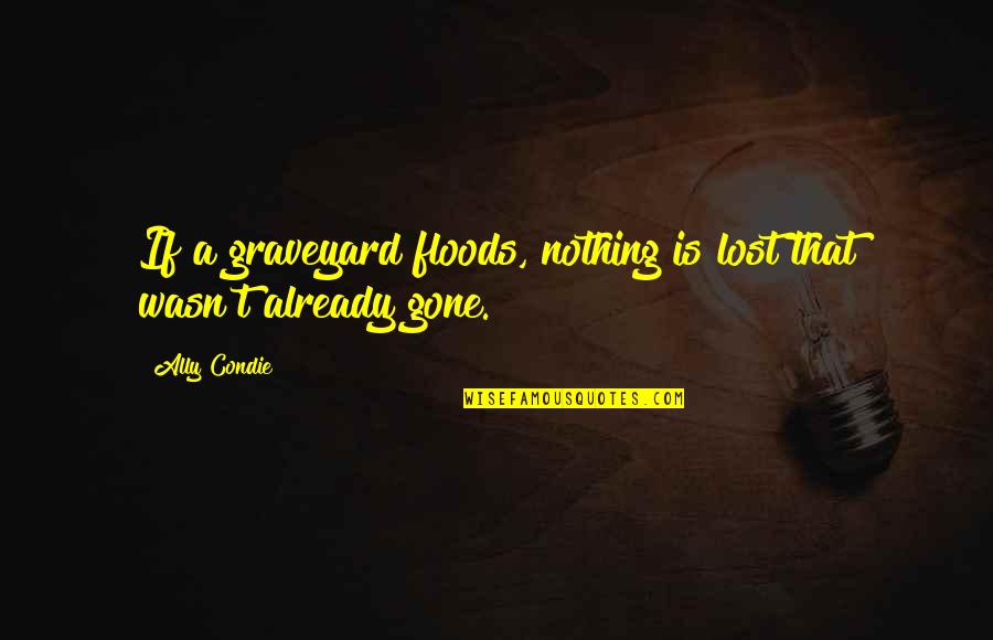 Floods Quotes By Ally Condie: If a graveyard floods, nothing is lost that