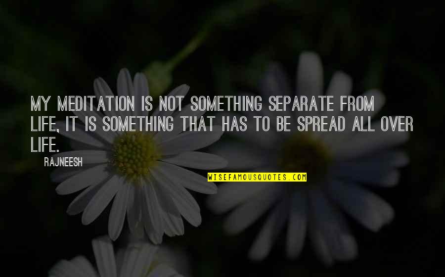 Florence Italy Quote Quotes By Rajneesh: My meditation is not something separate from life,