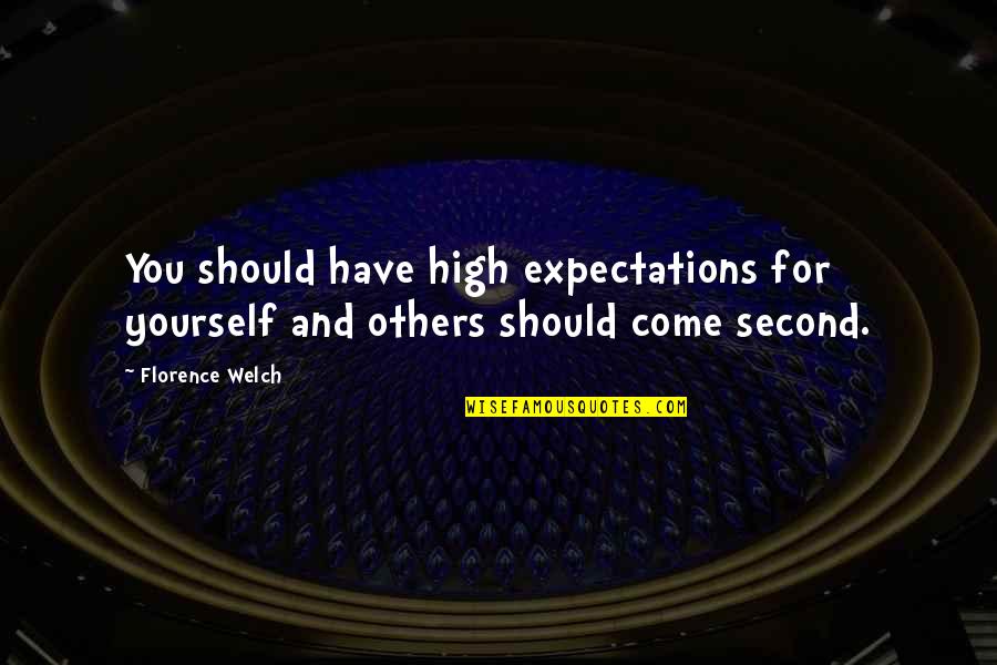 Florence Welch Quotes By Florence Welch: You should have high expectations for yourself and