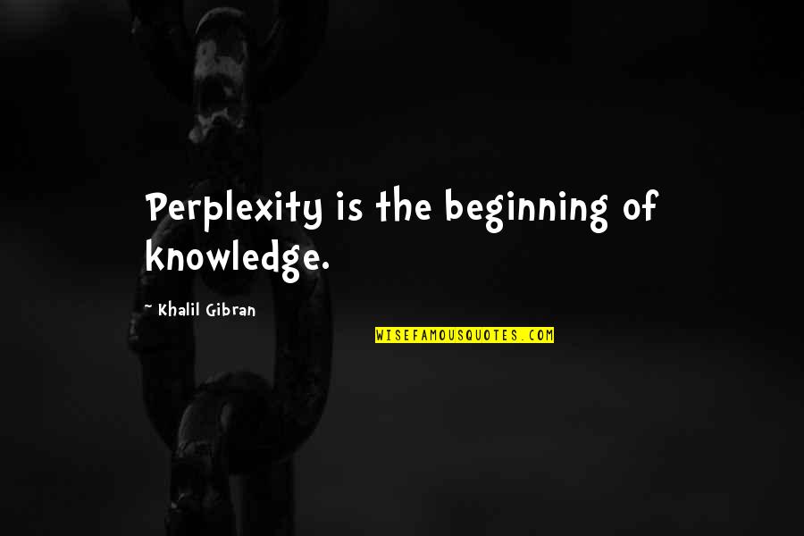Flores Amarillas Quotes By Khalil Gibran: Perplexity is the beginning of knowledge. Flores Amarillas Quotes By Khalil Gibran: Perplexity is the beginning of knowledge.