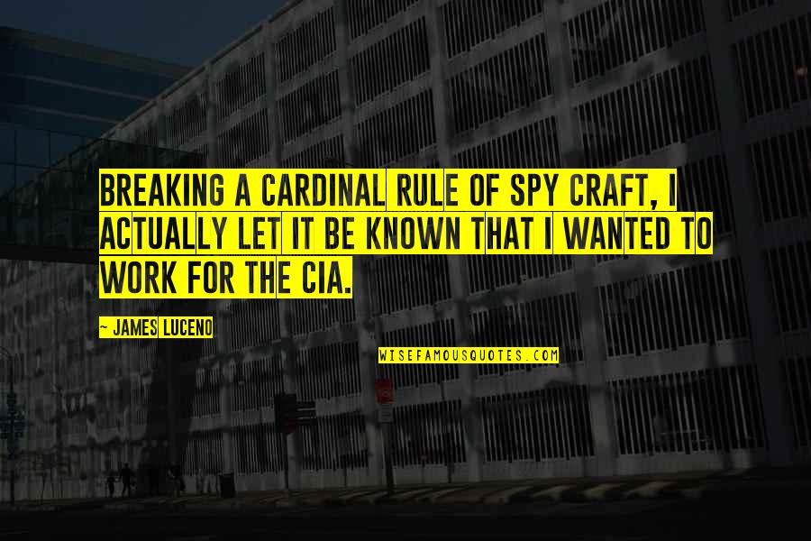 Florestas Equatoriais Quotes By James Luceno: Breaking a cardinal rule of spy craft, I Florestas Equatoriais Quotes By James Luceno: Breaking a cardinal rule of spy craft, I