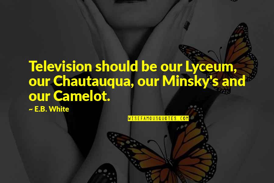 Florida Here I Come Quotes By E.B. White: Television should be our Lyceum, our Chautauqua, our
